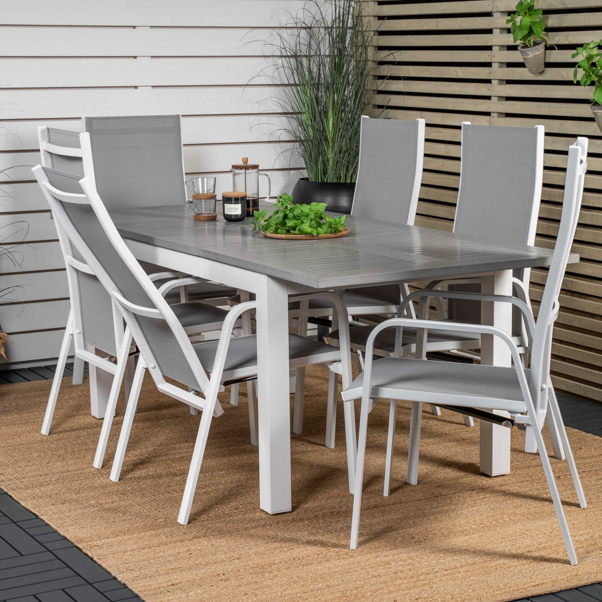 Spisegruppe Venture Home Aleyna 152/210 med 6 Copacabana Stoler