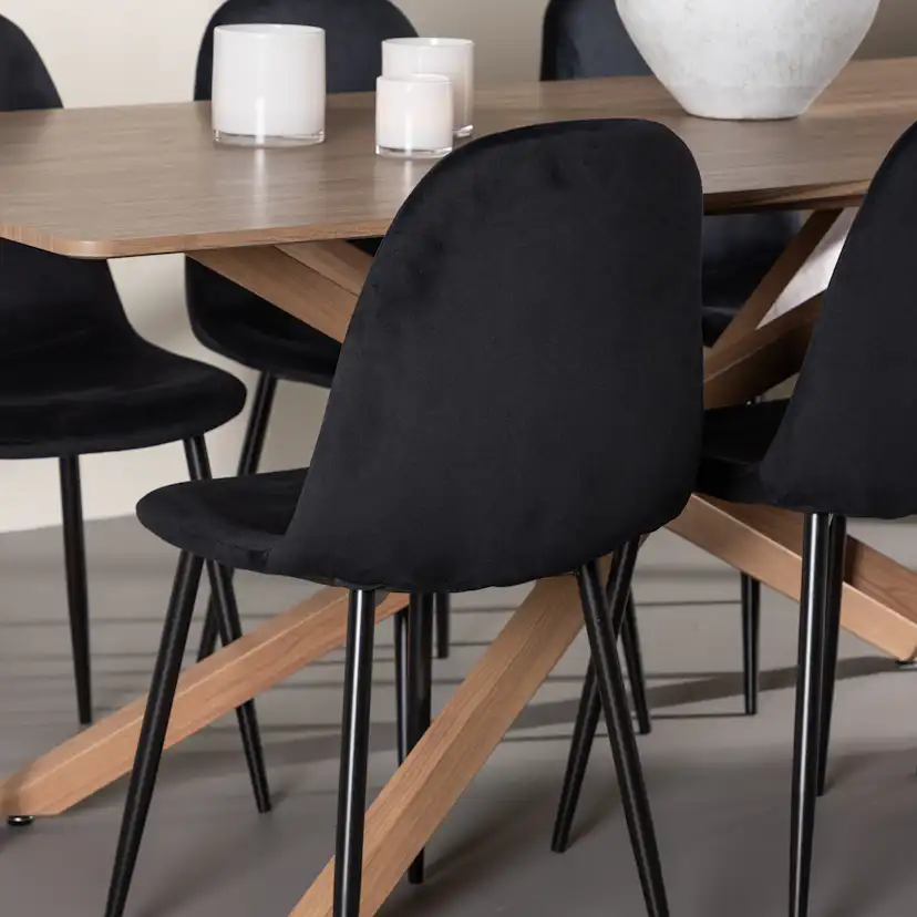 Spisegruppe Venture Home Piazza 180 med 6 stk Polar Stoler Fløyel