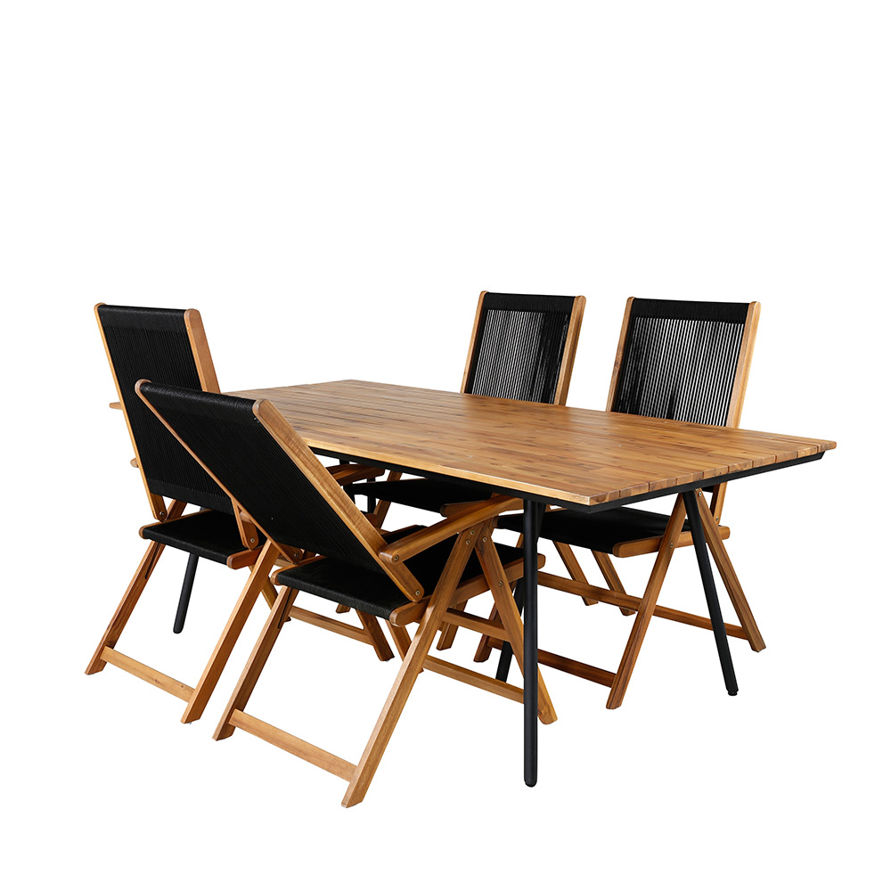 Spisegruppe Venture Home Chane med 4 Jimbo Sammenleggbara Spisestoler