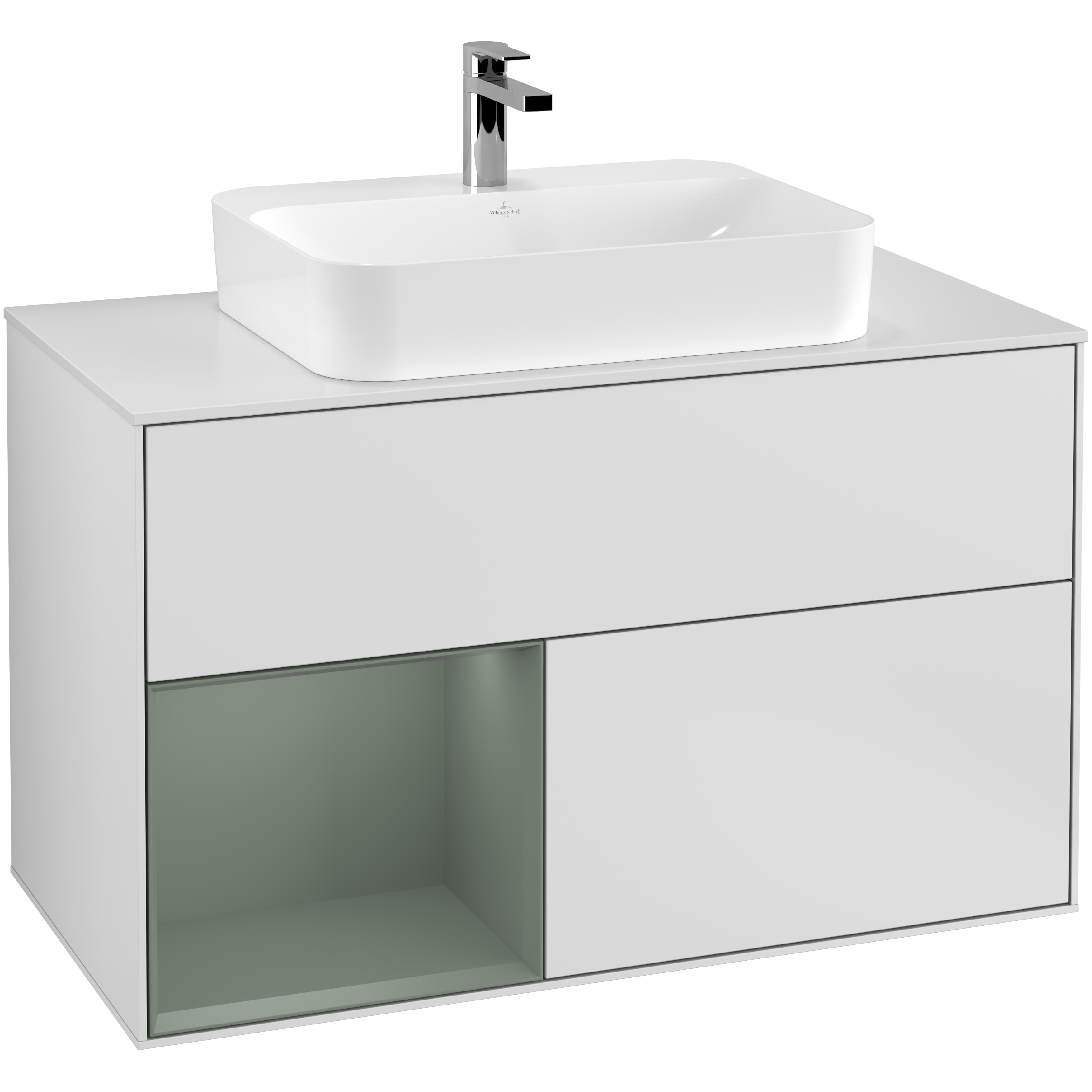 Tvättställsskåp Villeroy & Boch Finion med 2 Lådor Hylla och Bänkskiva för Ytmonterat Tvättställ | badrum - badrumsmobler - tvattstallsskap-och-kommod | KakelKungen