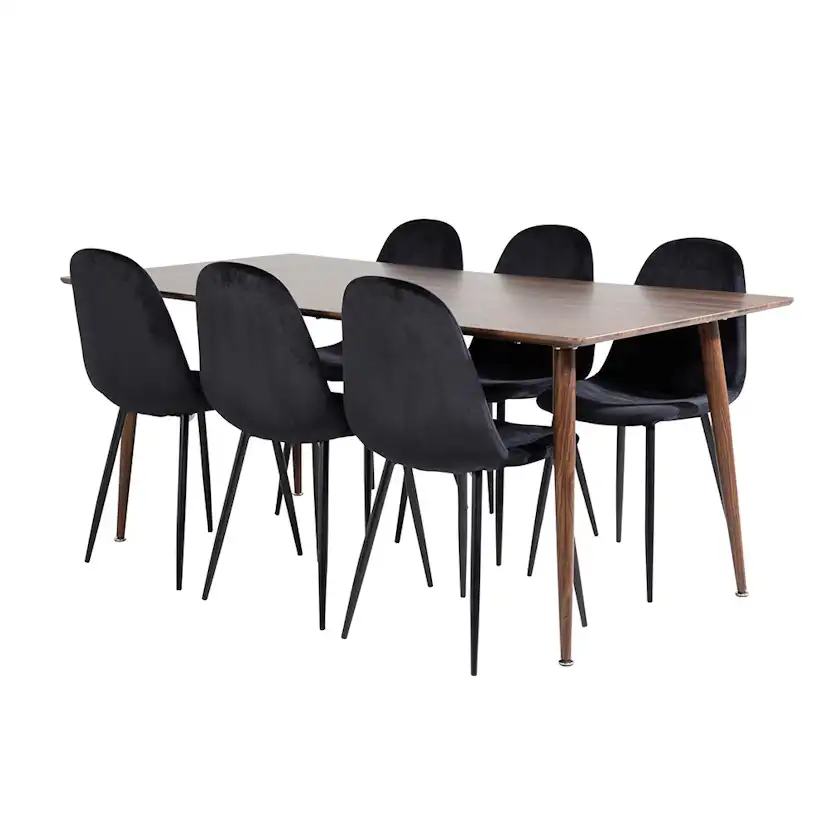 Spisegruppe Venture Home Pobbie med 6 Stoler Fløyel