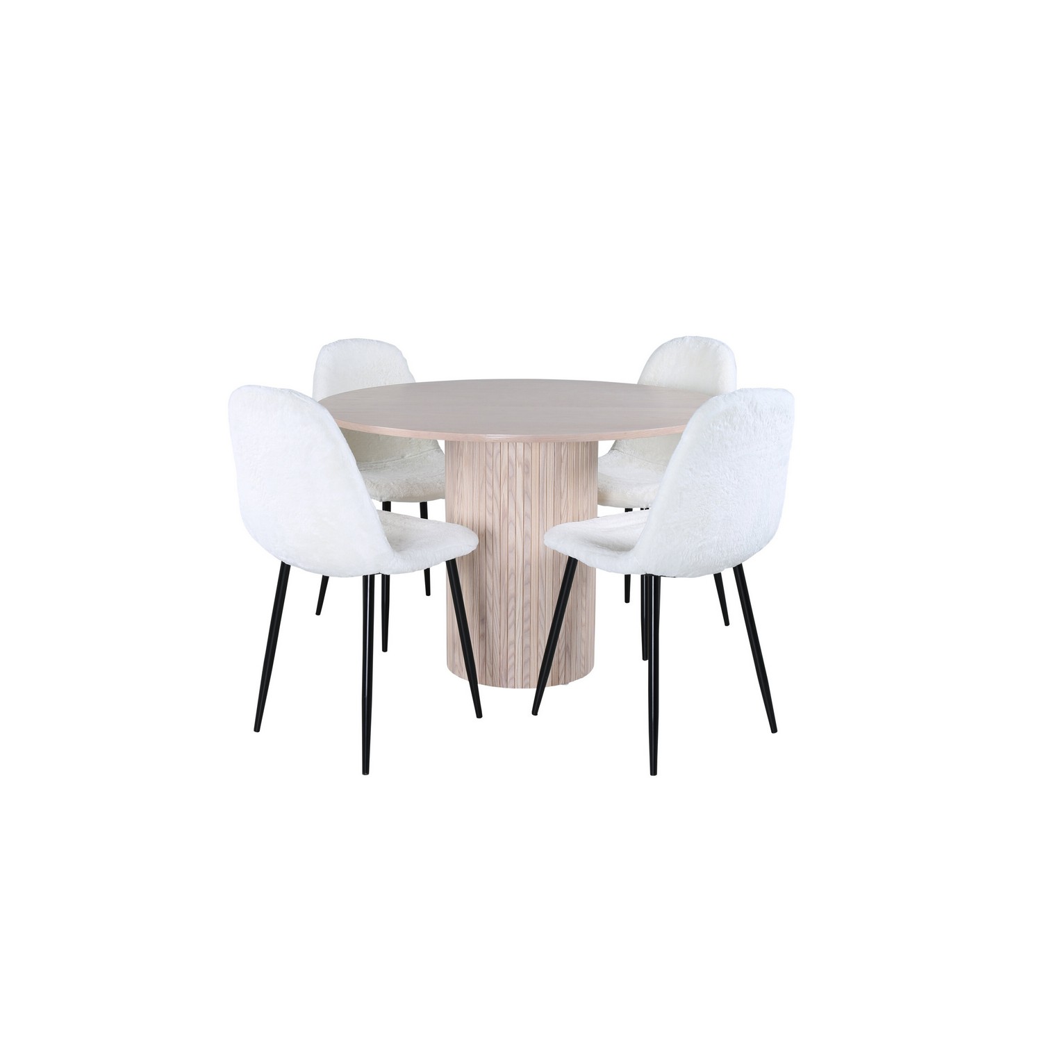 Spisegruppe Venture Home Bianca Rund med 4 Pobbie Stoler