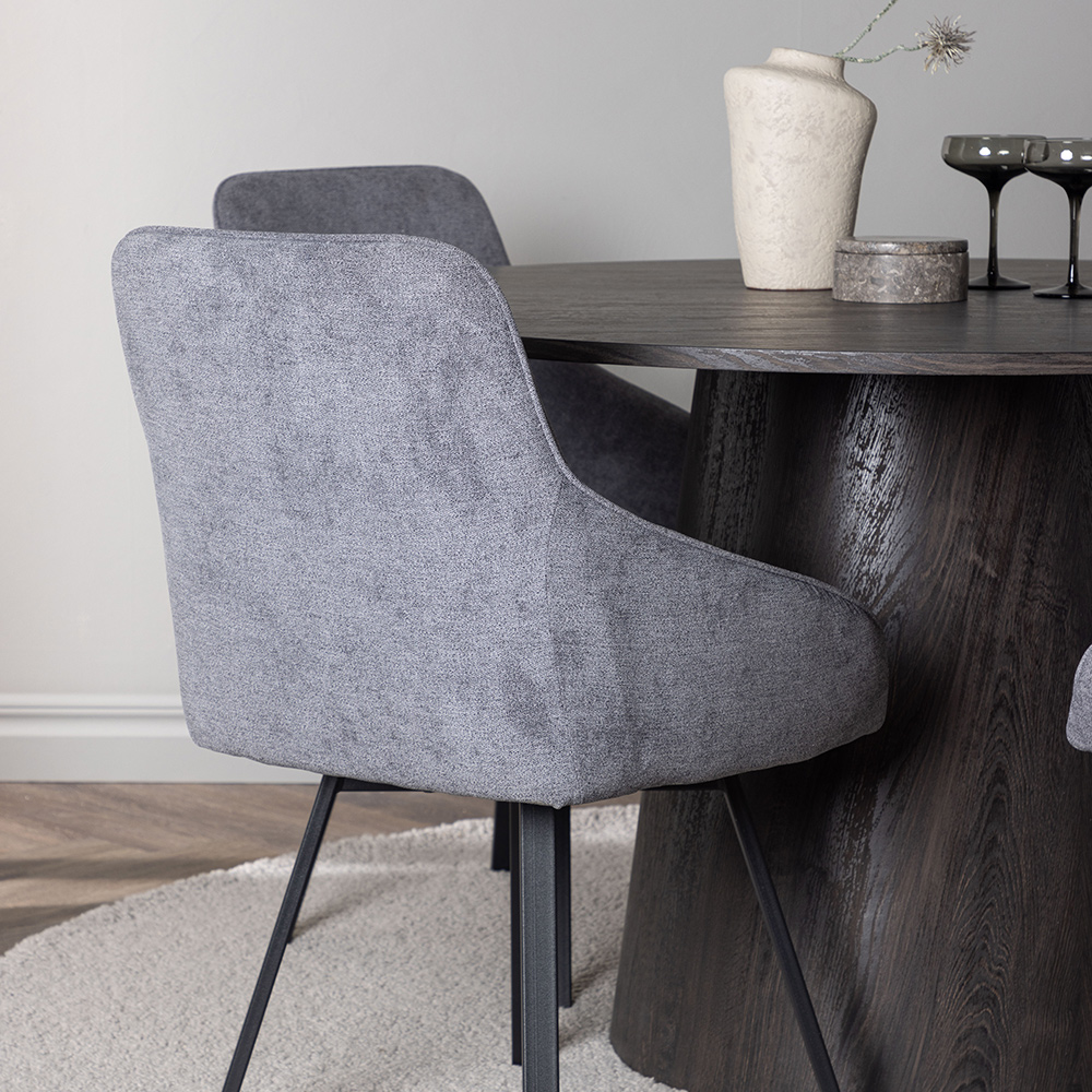 Spisegruppe Venture Home Lanzo Ø120 cm med 4 stk Rosie Stoler