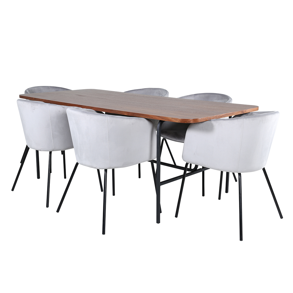 Spisegruppe Venture Home Chicago Spisebord og Bergen Spisestol Brun