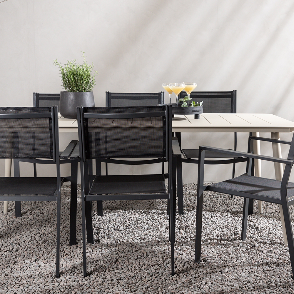 Spisegruppe Venture Home Lina med 6 Copacabana Stoler