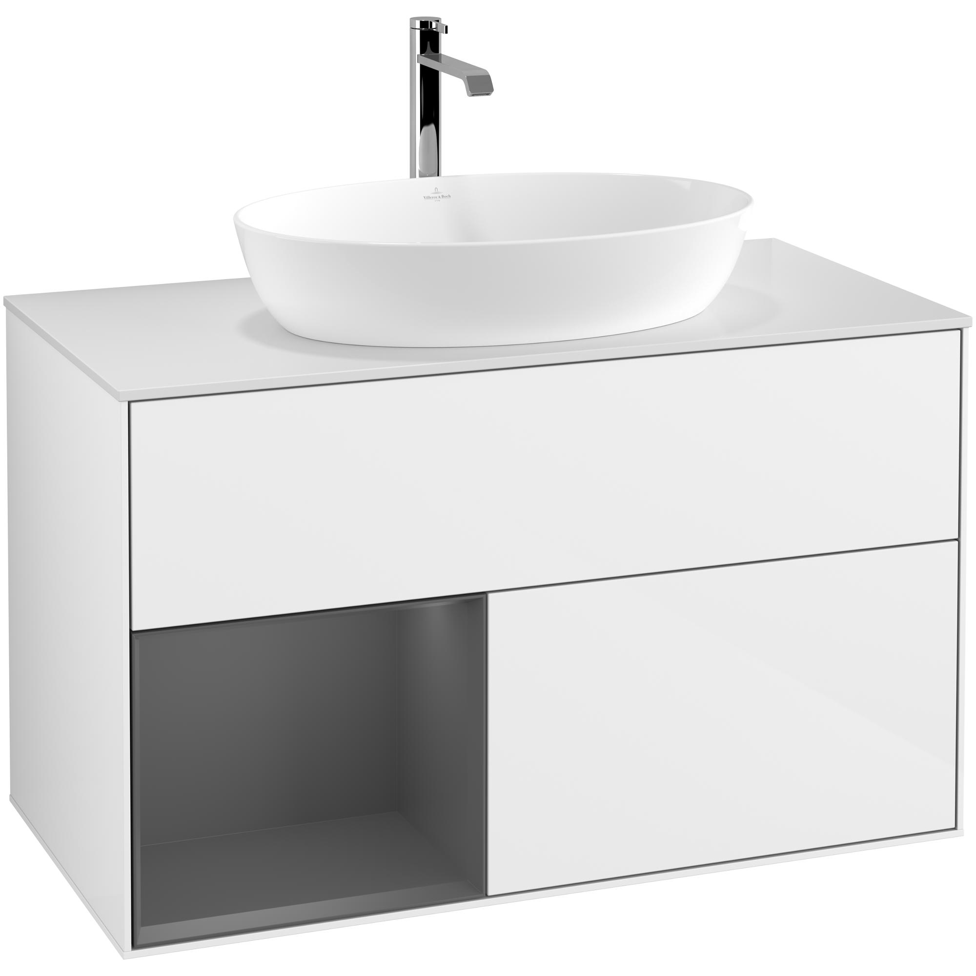 Tvättställsskåp Villeroy & Boch Finion med 2 Lådor Hylla och Bänkskiva för Fristående Tvättställ från Artis & Collaro | badrum - badrumsmobler - tvattstallsskap-och-kommod | KakelKungen