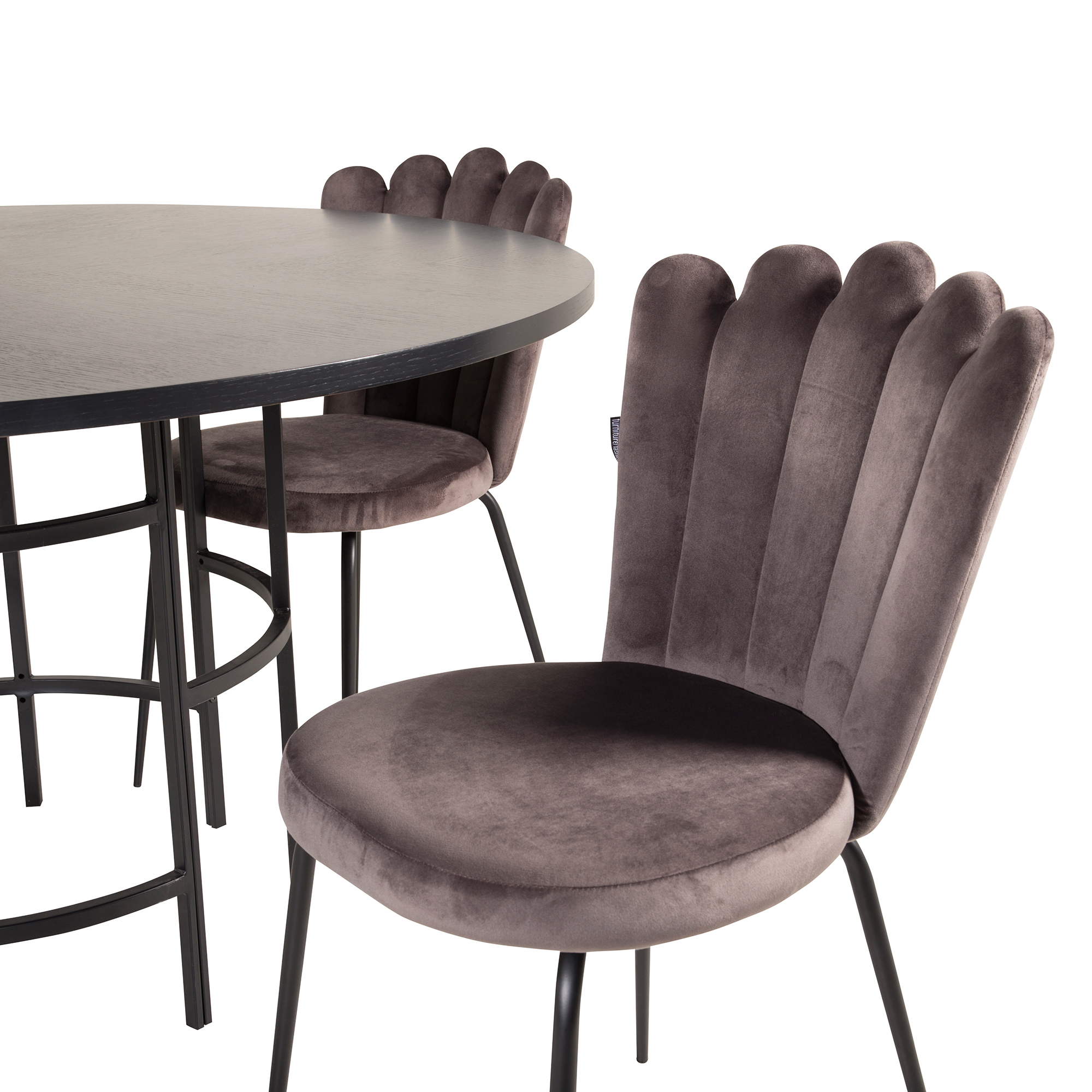 Copenhagen - Dining Table round - Black / Black+Limhamn Ligh Sort