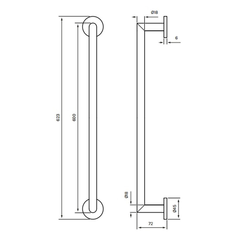 Håndklestang Tapwell TA212 600 mm