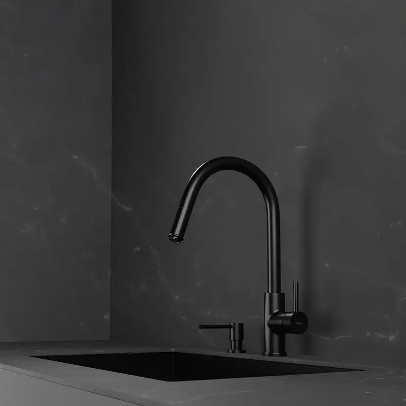 Kjøkkenbatteri Scandtap Steel Access med Uttrekkbar Tut