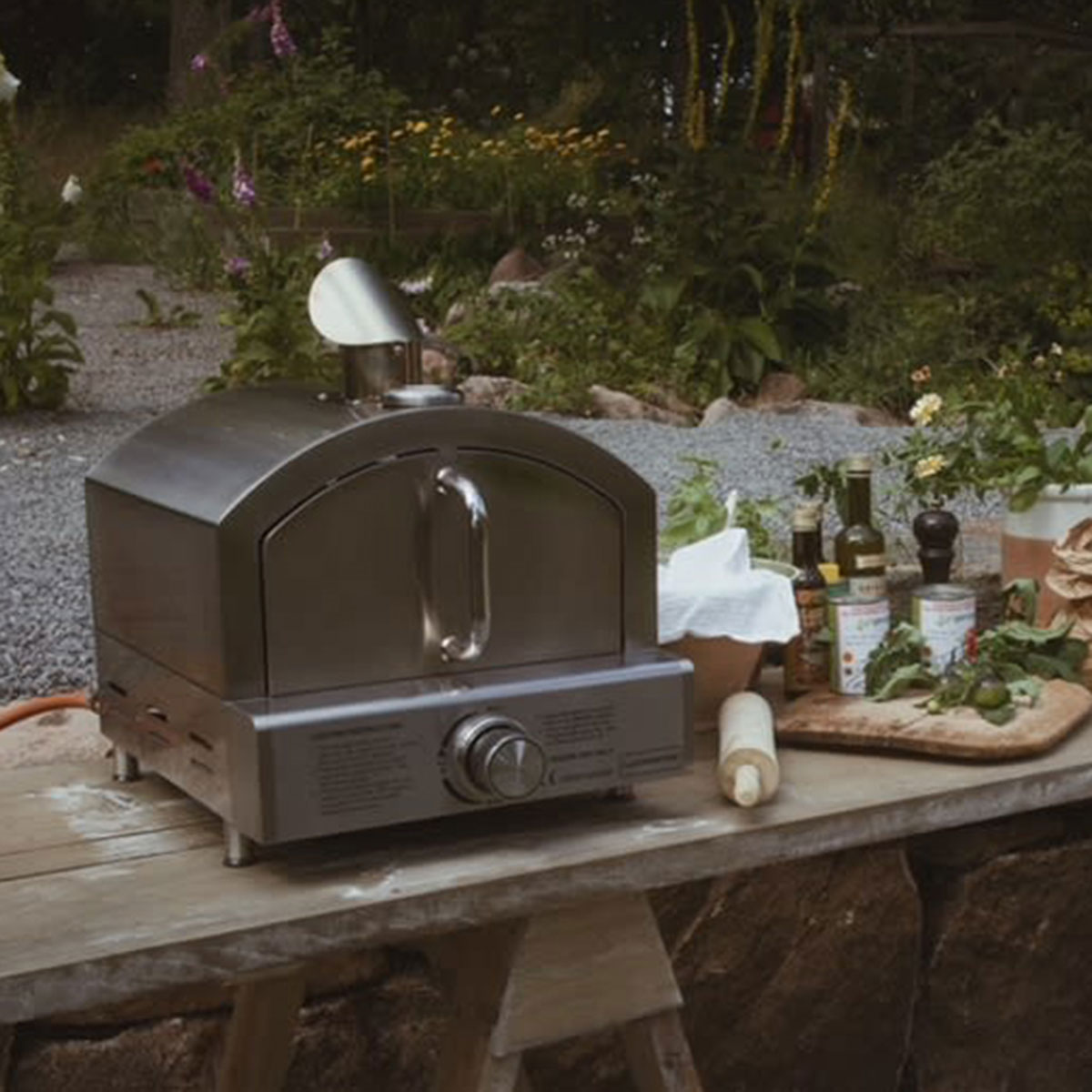 Frittstående Pizzaovn Myoutdoorkitchen Stainless Collection Brooklyn Gass