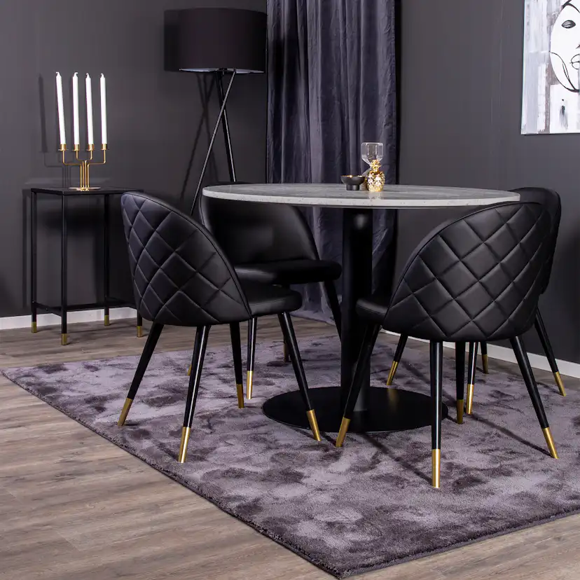 Spisegruppe Venture Home Roxanna med 4 Valentina Stoler Lær