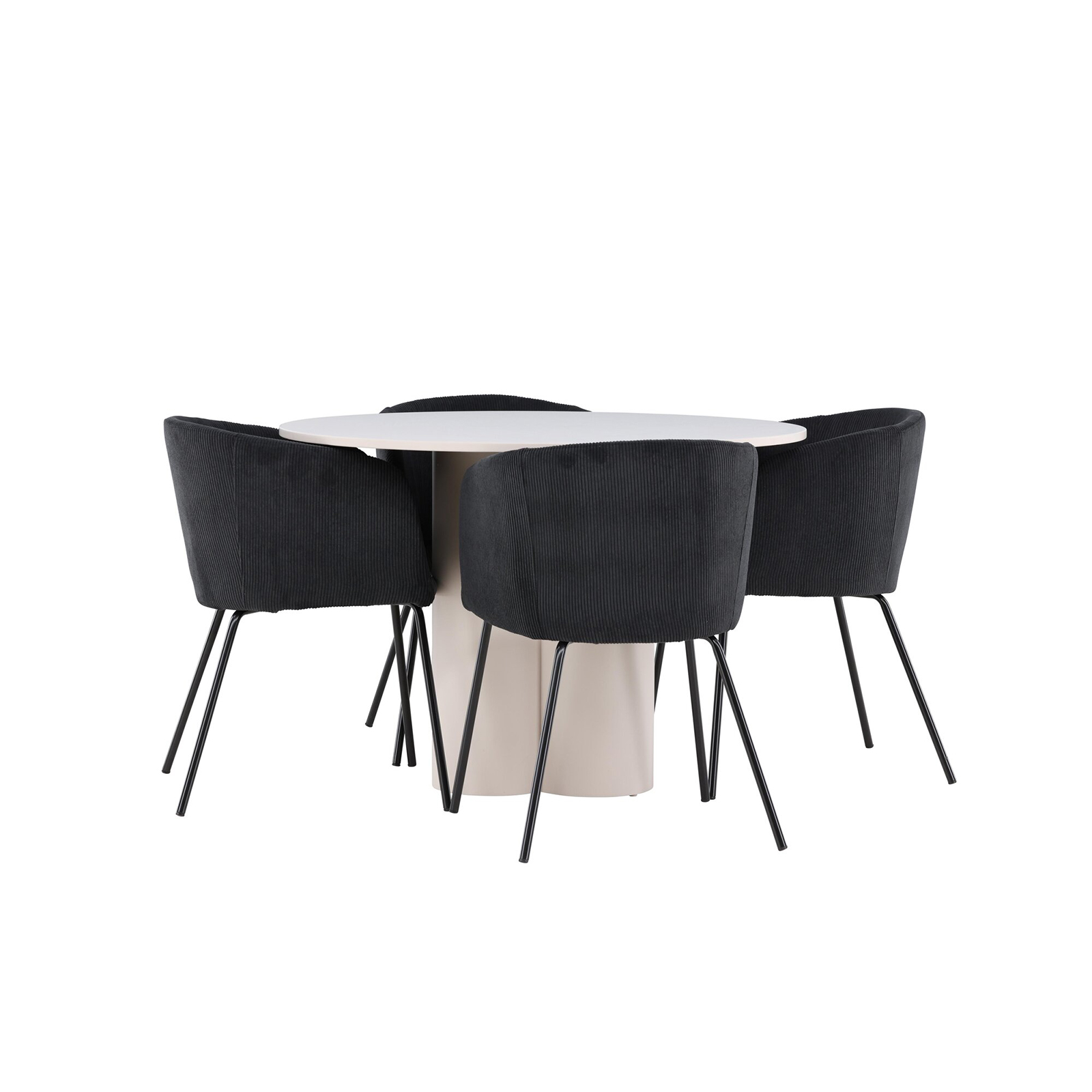 Spisegruppe Venture Home Olivia Ø110 med 4 stk Berit Stoler