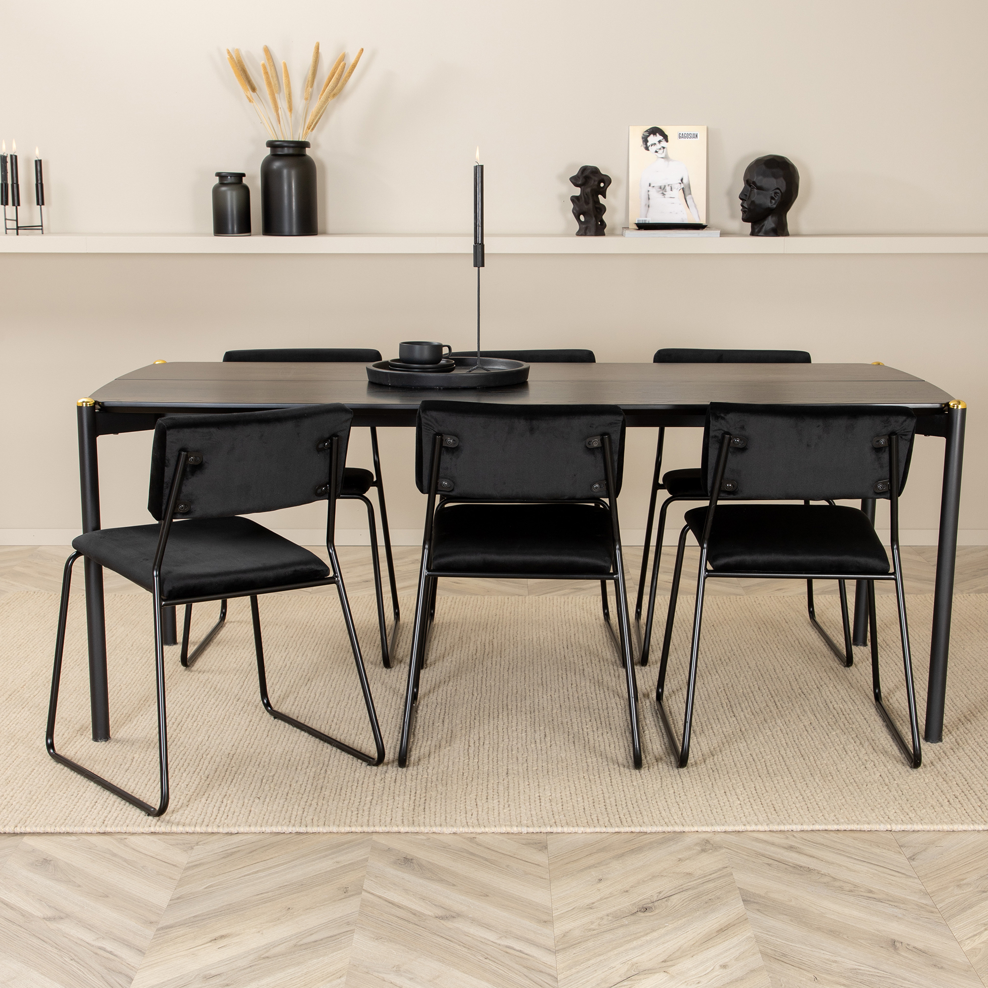 Spisegruppe Venture Home Paris med 6 Kungshamn Stoler