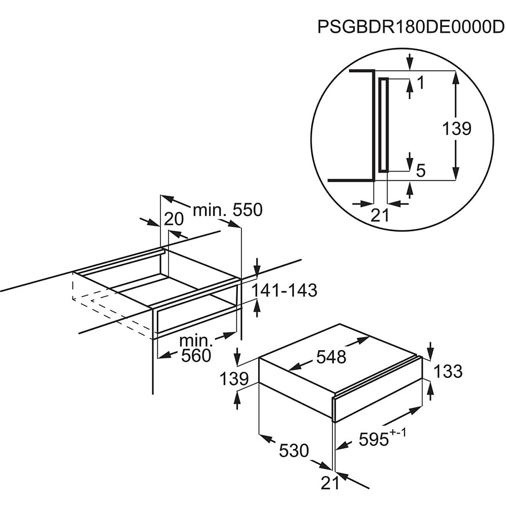 Tilbehør Ovn Electrolux LBS4Z Oppbevaringsskuff Sort