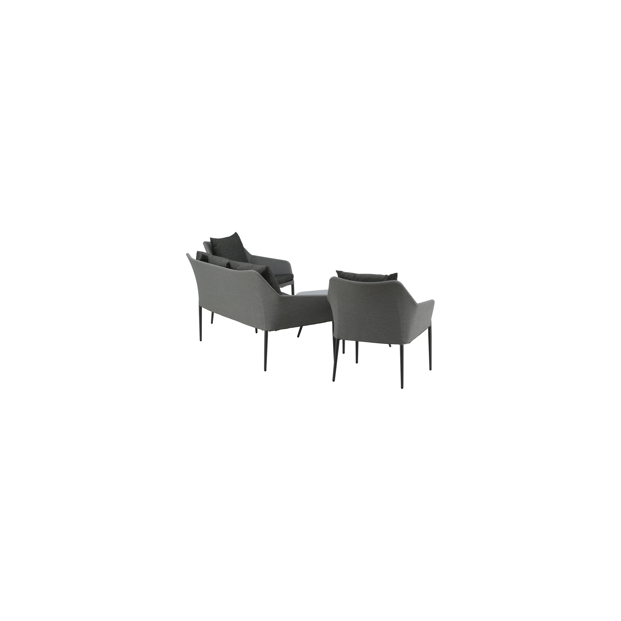 Spoga, Sofa Set, Black, Grey Sort
