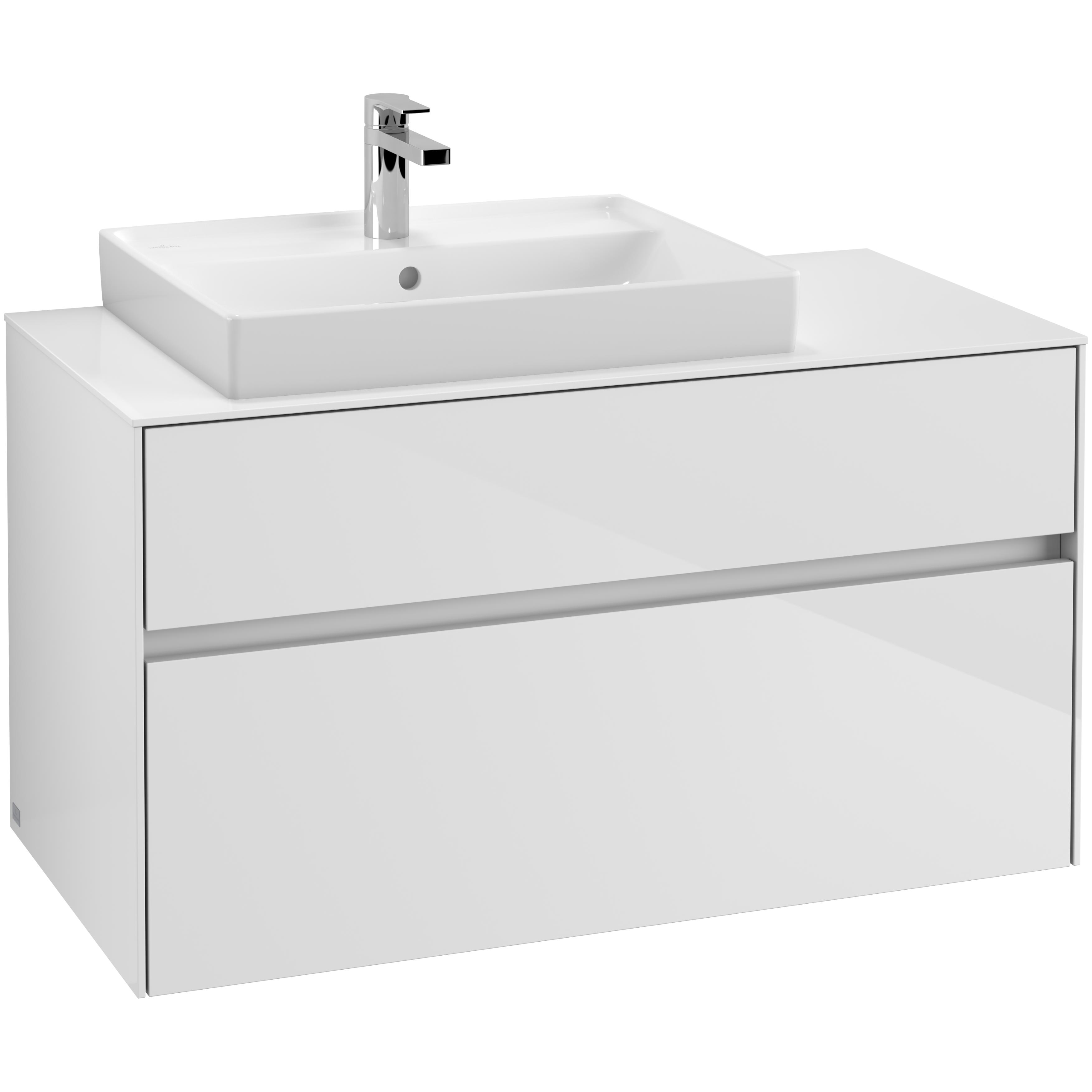 Tvättställsskåp Villeroy & Boch Collaro 100 cm med 2 Lådor för Ovanpåliggande Tvättställ | badrum - badrumsmobler - tvattstallsskap-och-kommod | KakelKungen