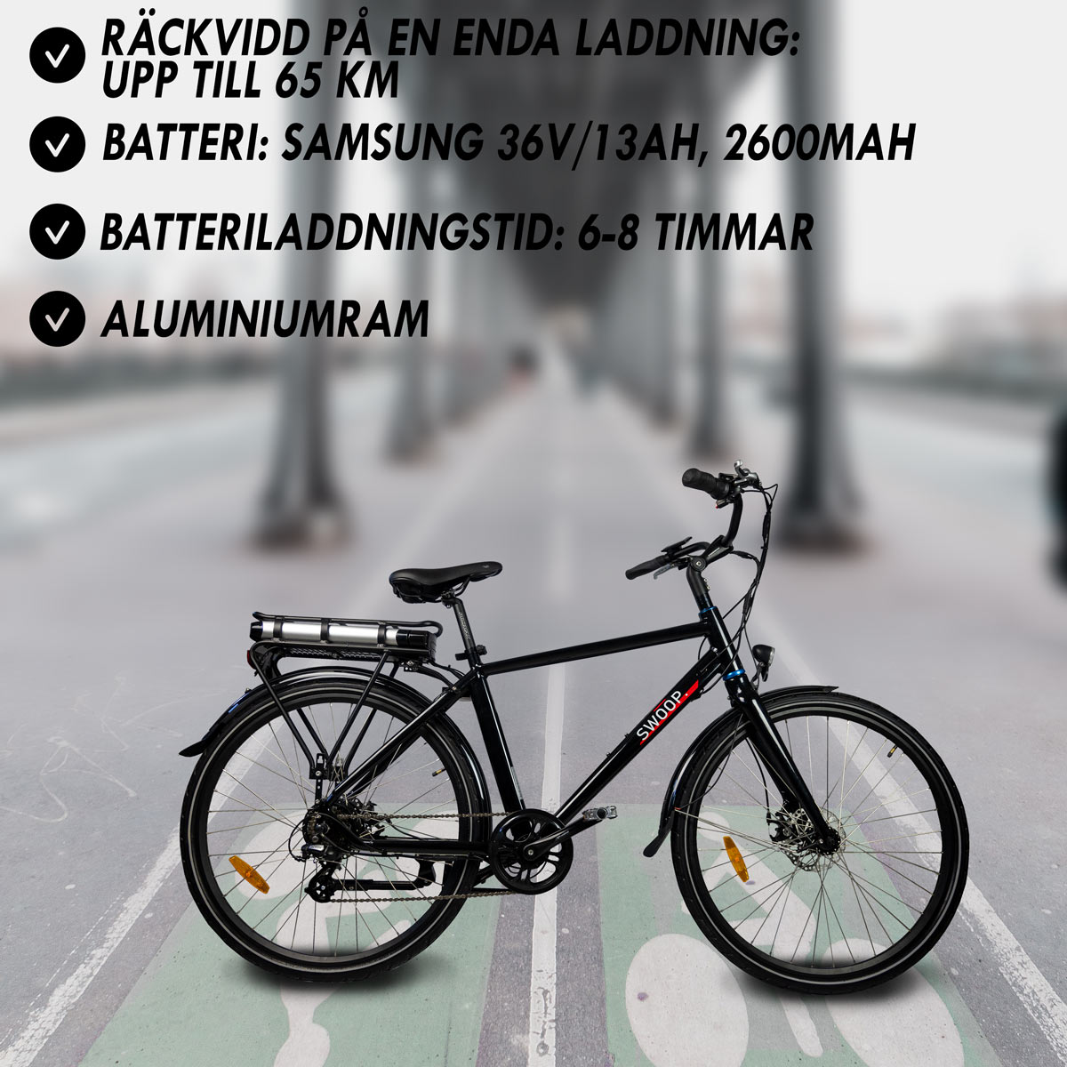 El-sykkel Swoop City, herre 28"