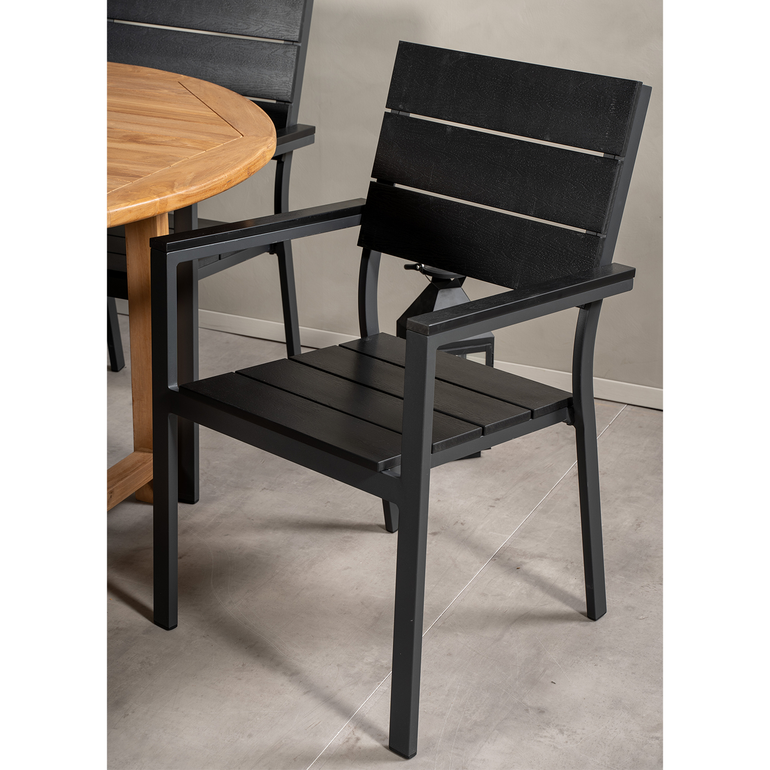Spisegruppe Venture Home Kenya 180-240x120 Teak med 6 Levels Lenestoler
