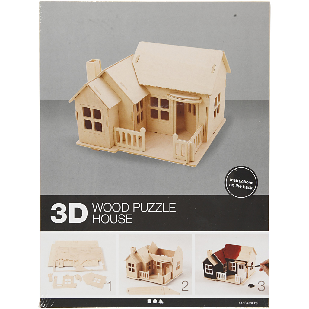 3D Puslespill Creativ Company Hus med Terrasse Str 19x17,5x15 1 stk