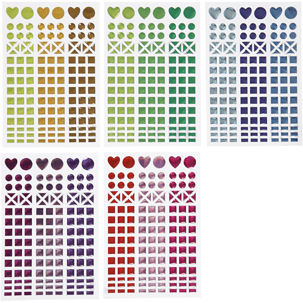 Stickers Creativ Company til Mosaikk Ass Farger 11x16,5 cm 10 Ark/1 Pk