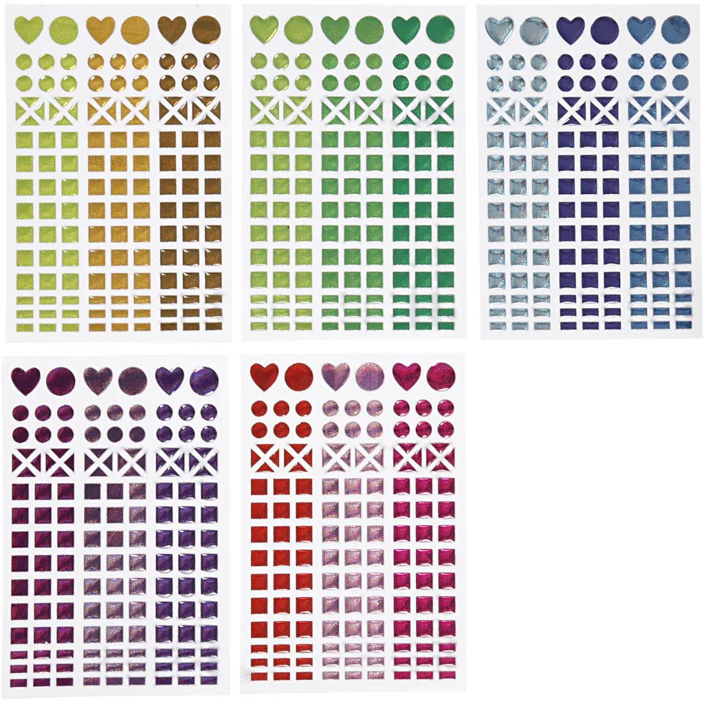 Stickers Creativ Company til Mosaikk Ass Farger 11x16,5 cm 10 Ark/1 Pk
