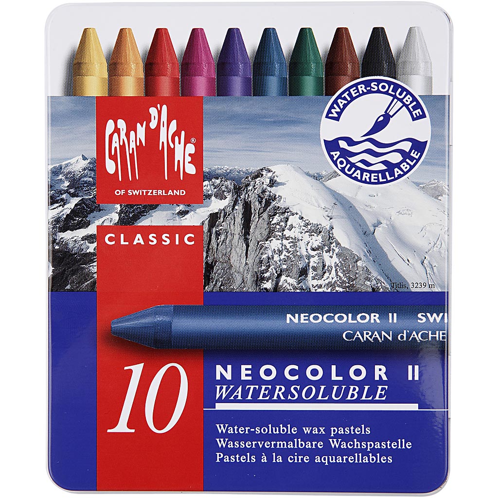 Akvarellfargestifter Creativ Company Neocolor II Ass Farger 10 stk/1 Pk