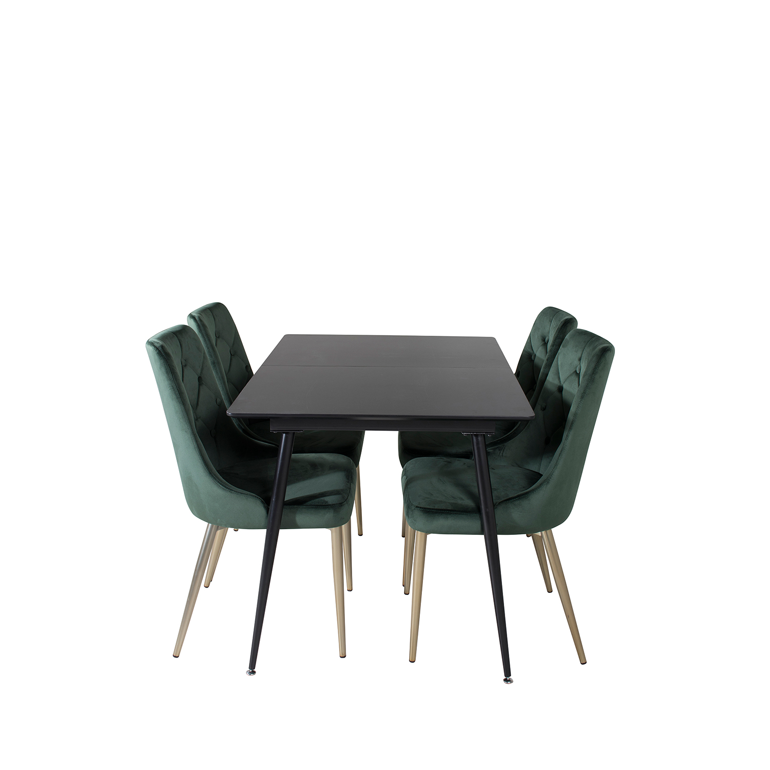 Spisegruppe Venture Home Silvia med Innleggsplate og 4 Vera Stoler Fløyel