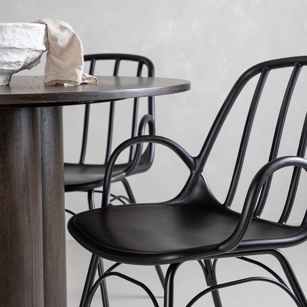 Spisegruppe Venture Home Olivia Ø 110 cm med 4 Dyrön Stoler