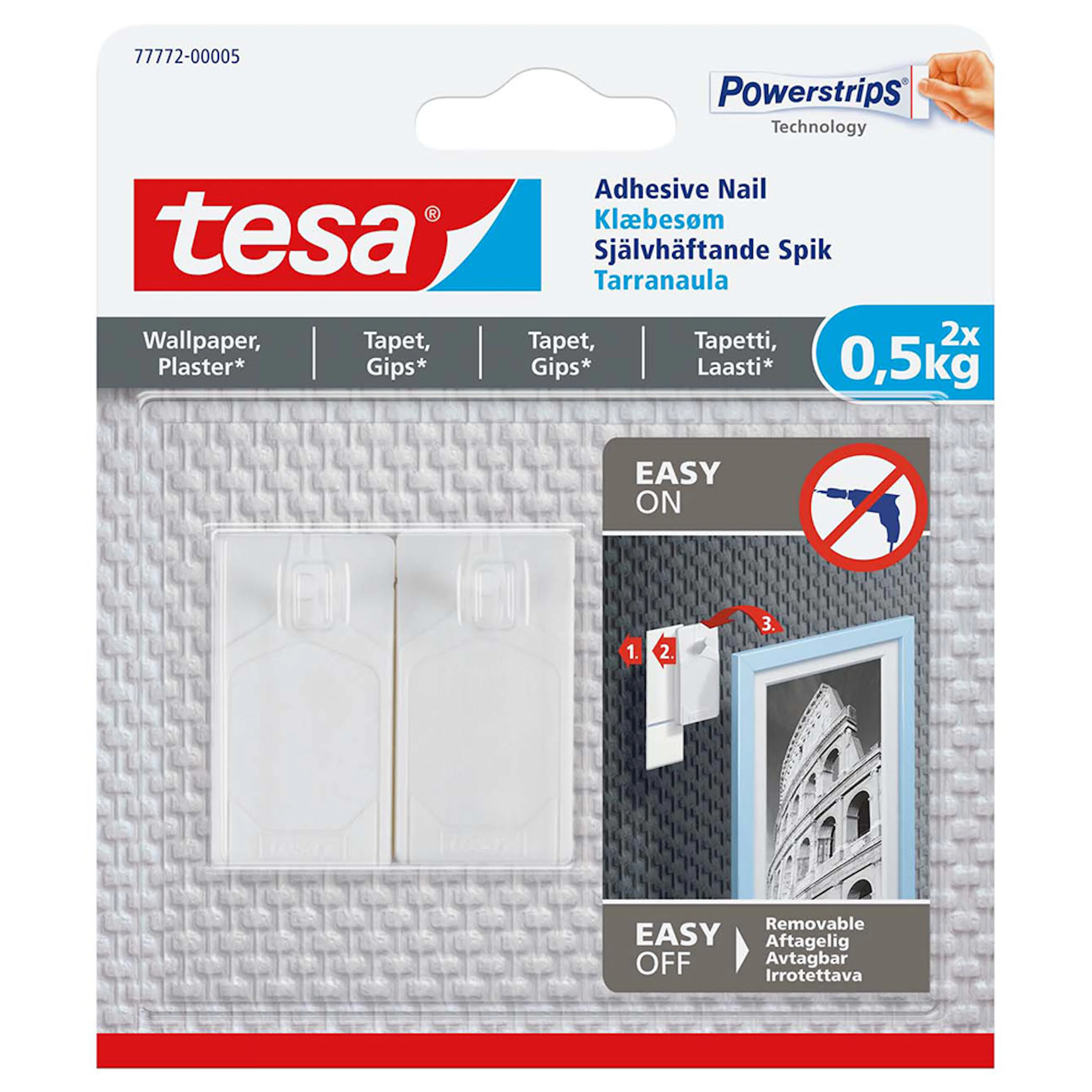 Selvklebende Spiker Tesa Tapet 2 stk 0,5 kg