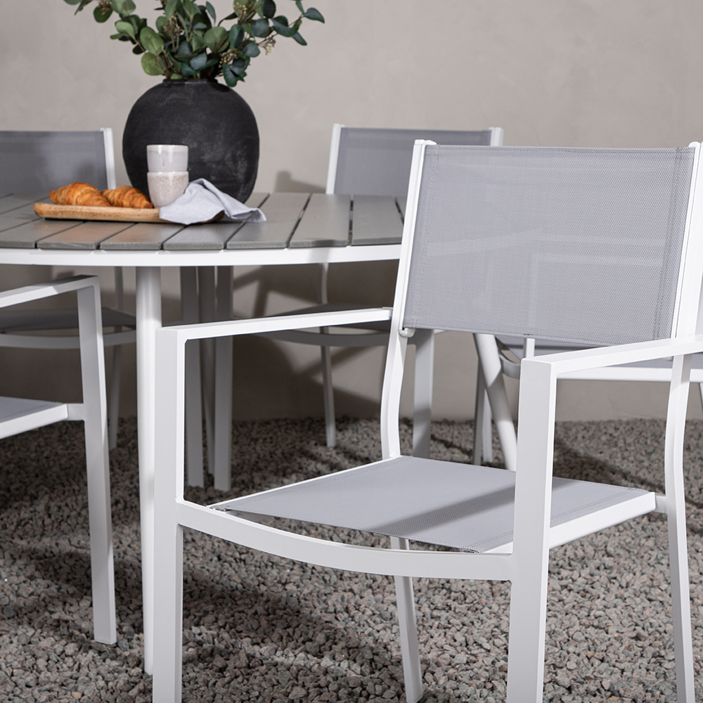 Spisegruppe Venture Home Break Ø150 cm med 6 Copacabana Stoler