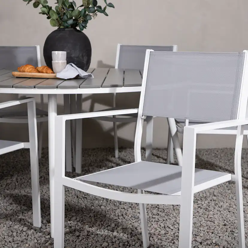 Spisegruppe Venture Home Break Ø150 cm med 6 Copacabana Stoler