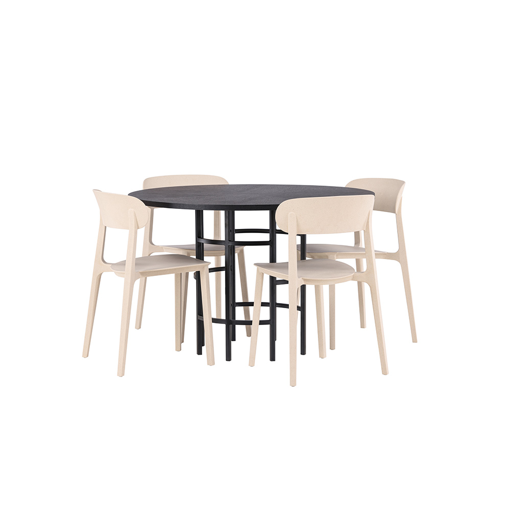 Spisegruppe Venture Home Copenhagen Ø 115 cm med 4 Åstol Stoler