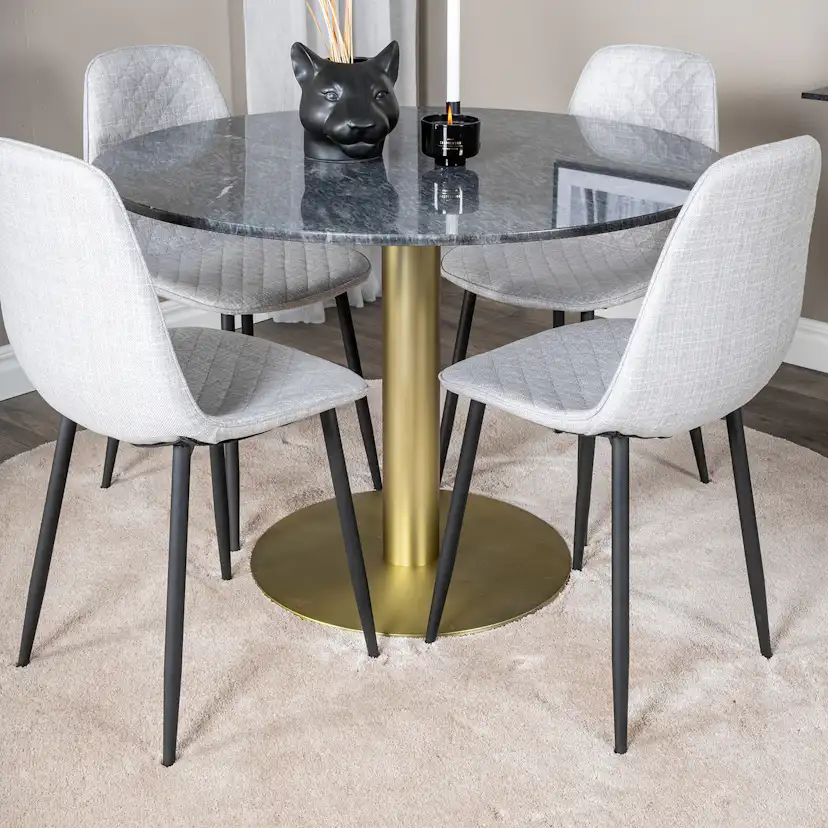 Spisegruppe Venture Home Estelle med 4 Phoi Stoler Polyester