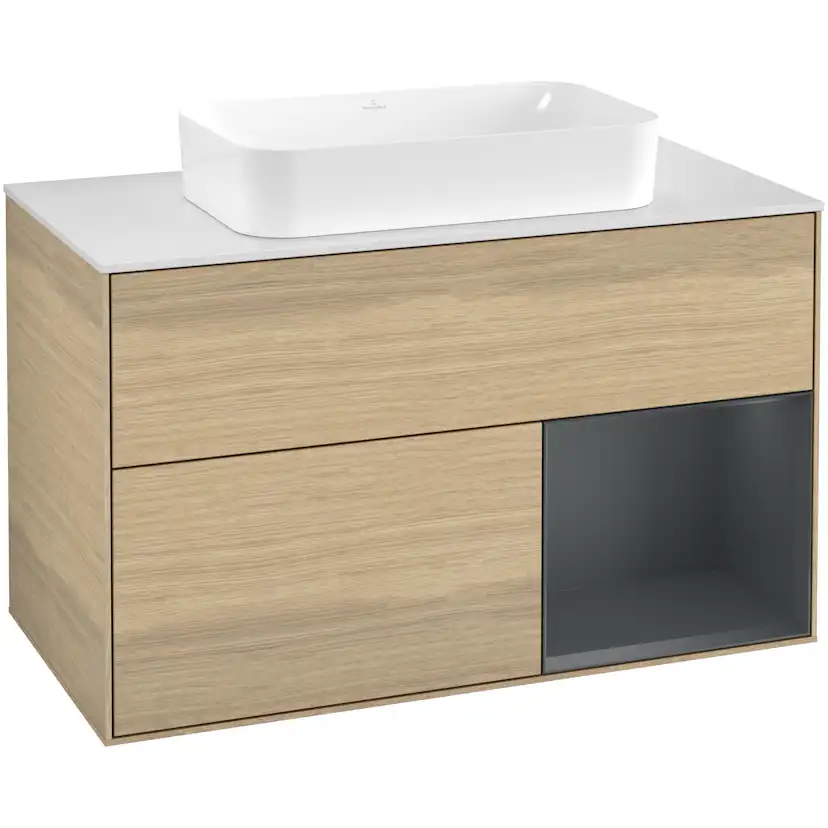 Tvättställsskåp Villeroy & Boch Finion med 2 Lådor Hylla och Bänkskiva för Fristående Tvättställ