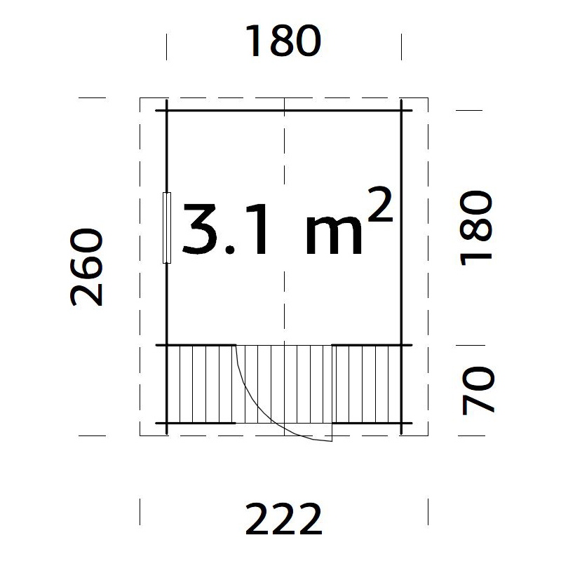 Lekehus Palmako Stina 3,1 m2 + Terrasse 1,26 m2