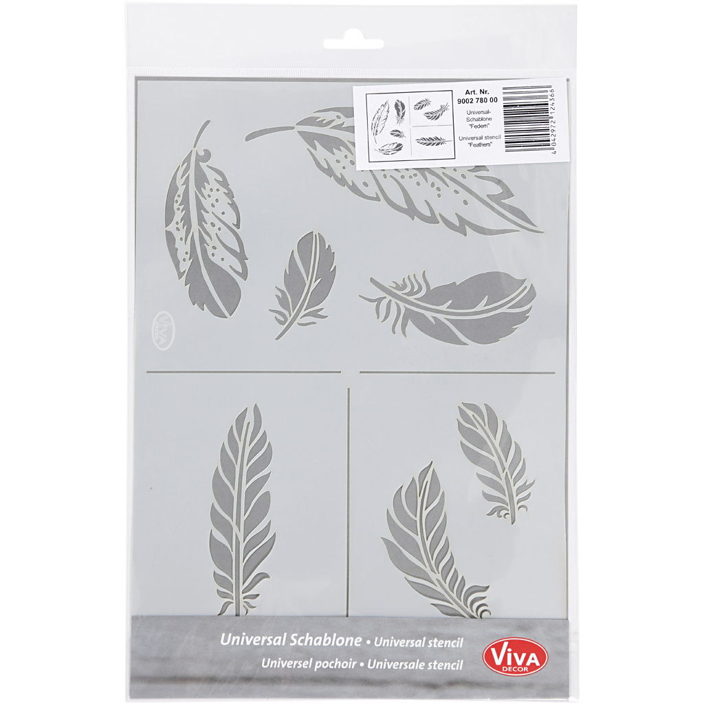 Sjablonge Creativ Company Stensil Fjær A4 210x297 mm 1 stk