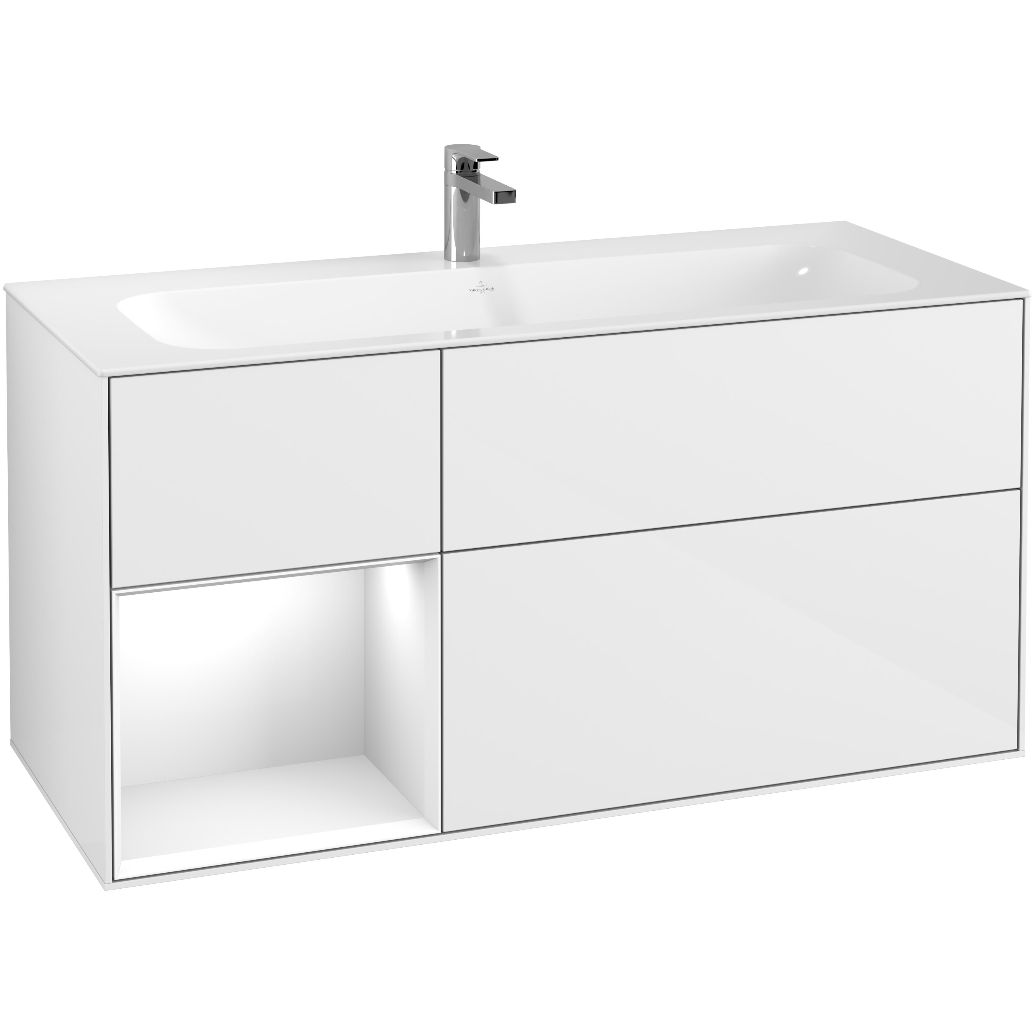 Tvättställsskåp Villeroy & Boch Finion med 3 Lådor och Hylla för Inbyggt Tvättställ | badrum - badrumsmobler - tvattstallsskap-och-kommod | KakelKungen