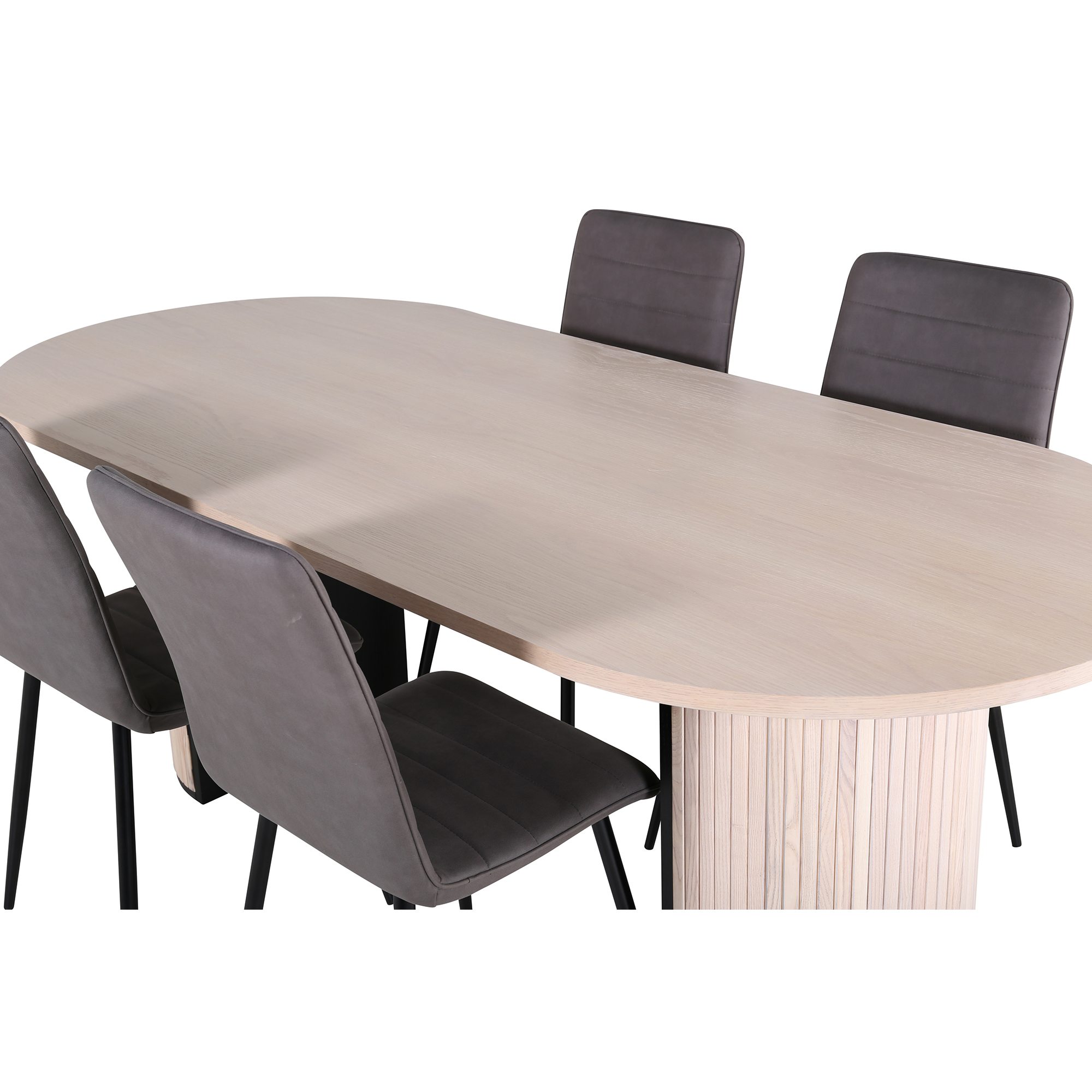 Spisegruppe Venture Home med Ovalt Bianca Spisebord og 4 Walerina Spisestoler