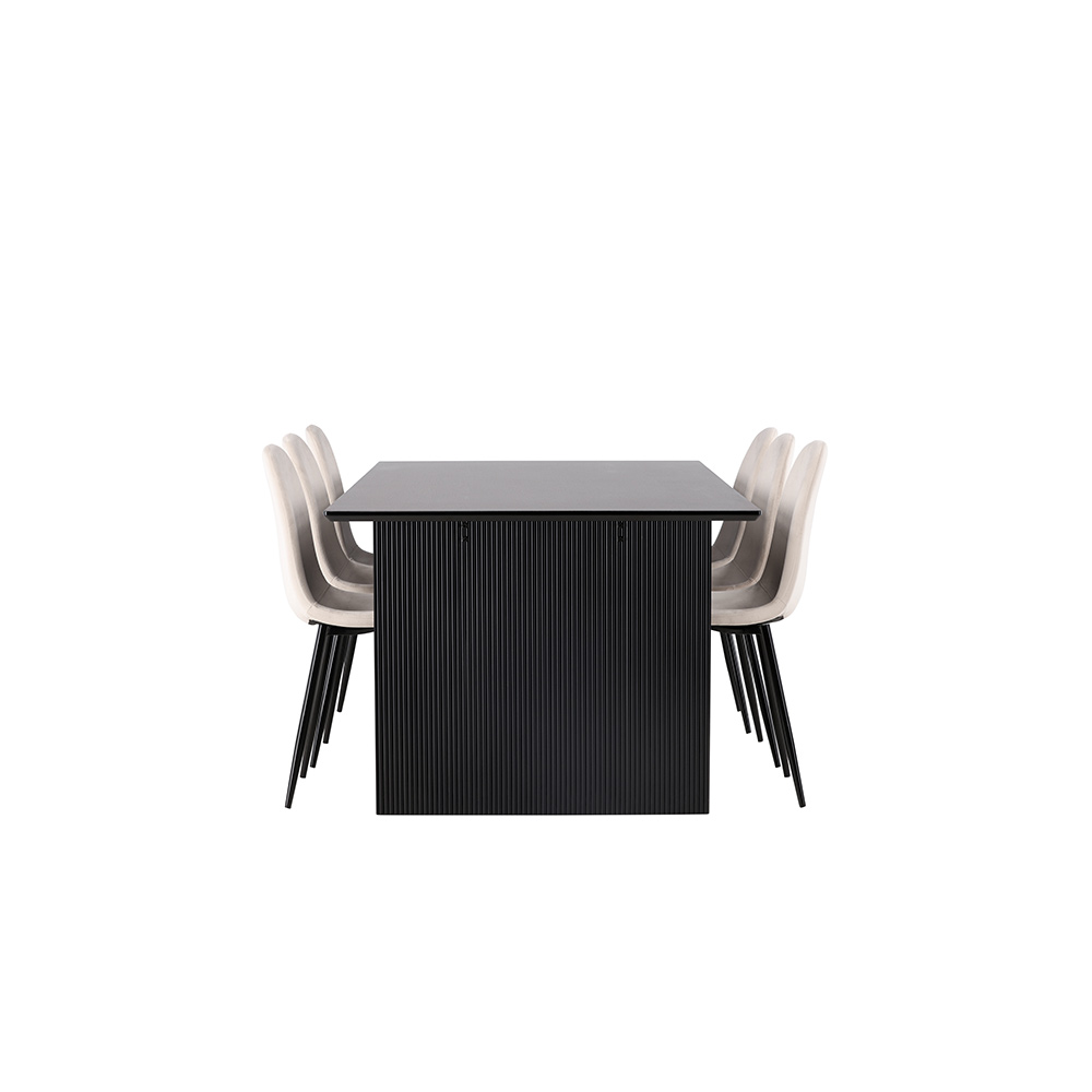 Spisegruppe Venture Home Vail med 6 Polar Stoler Fløyel