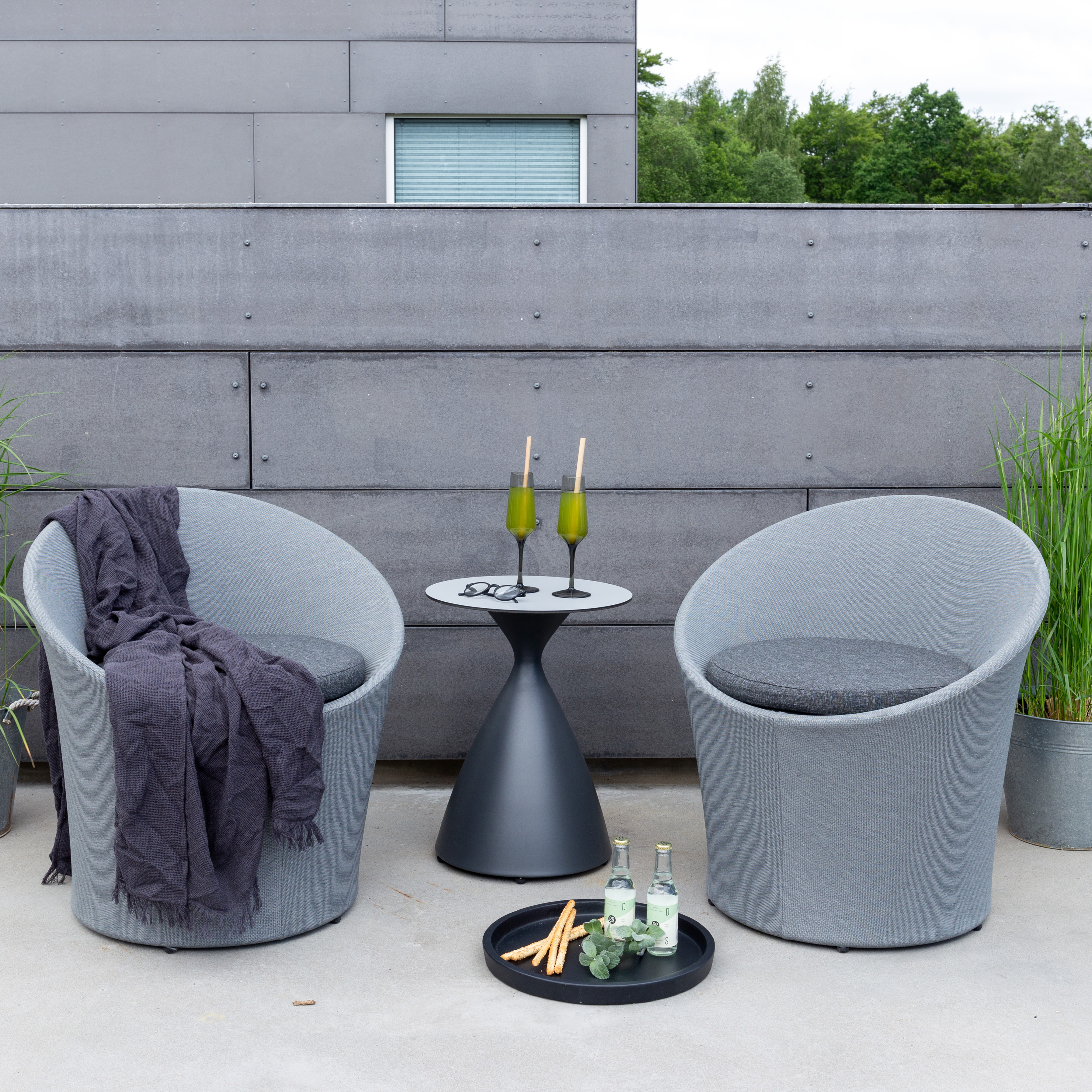 Spoga - Lounge Set- Black / Grey - - Loungesett Venture Home Spoga