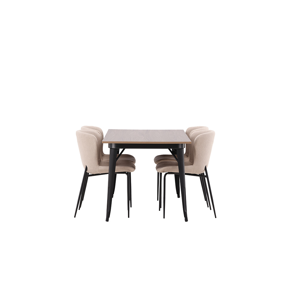 Spisegruppe Venture Home Tempe med 4 Modesto Stoler