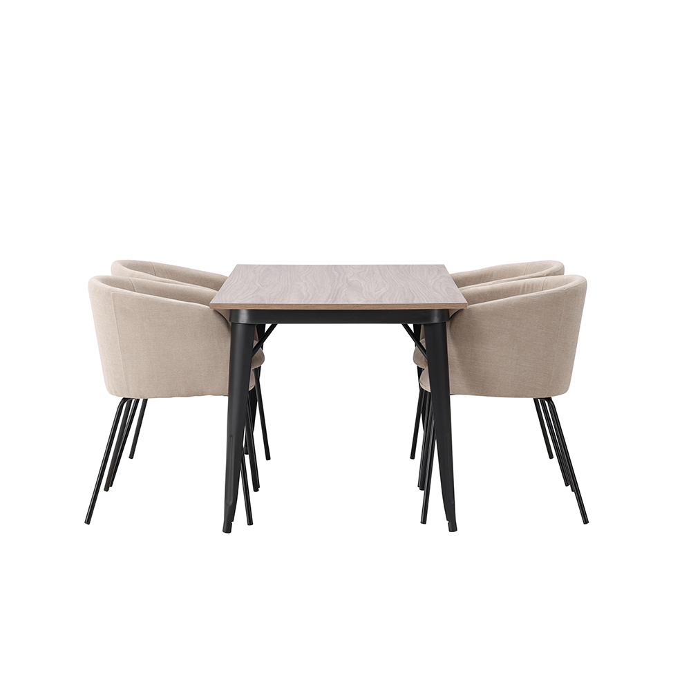 Spisegruppe Venture Home Tempe 140 cm med 4 Berit Stoler