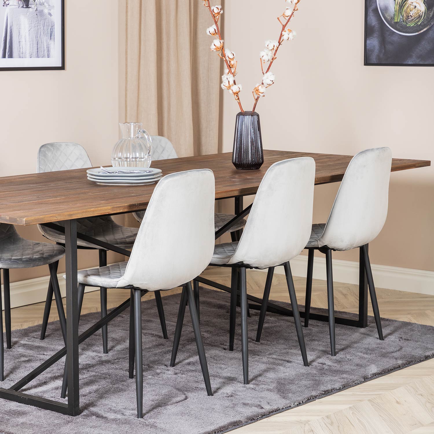 Spisegruppe Venture Home Peo med 6 Phoi Stoler