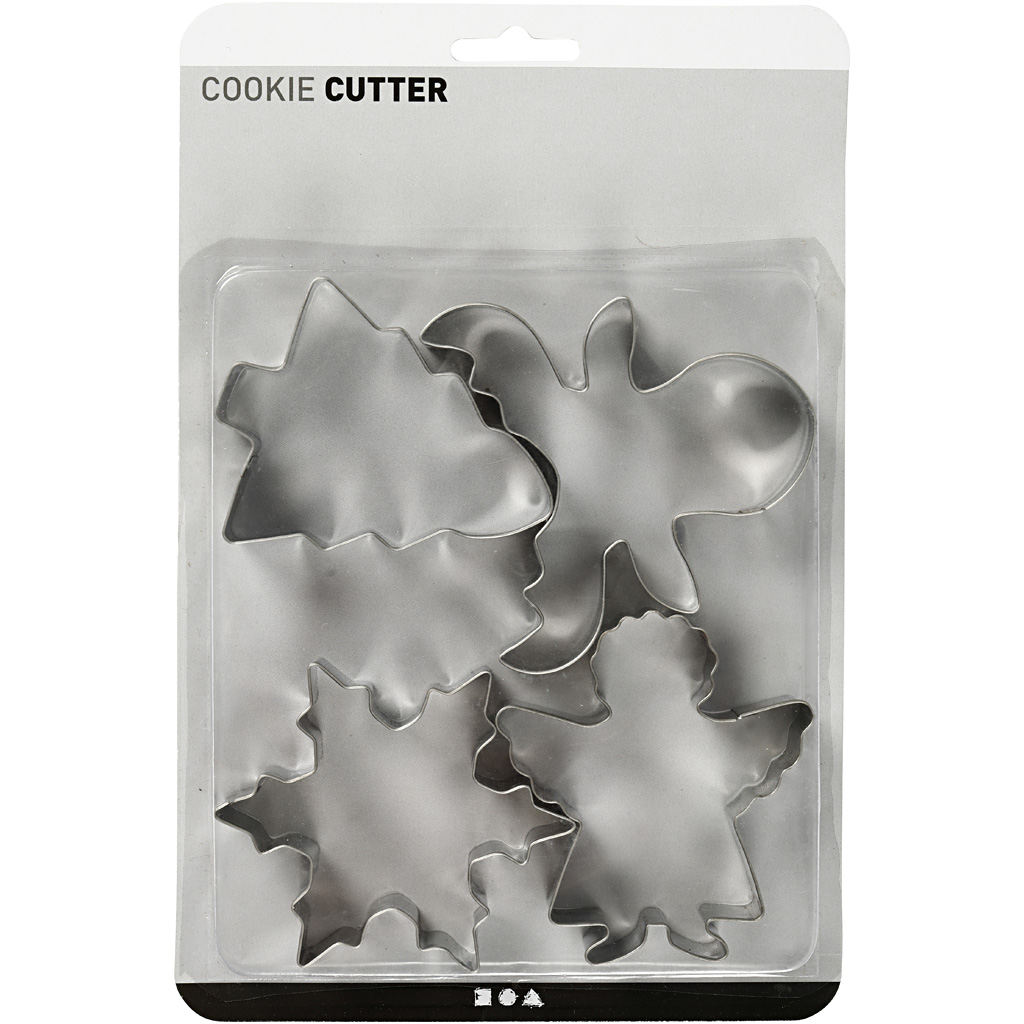 Utstikkerformer Creativ Company Juletre Engel Reinsdyr Snøkrystall 8 cm 4 stk/1 Pk