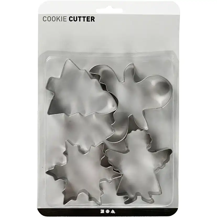 Utstikkerformer Creativ Company Juletre Engel Reinsdyr Snøkrystall 8 cm 4 stk/1 Pk