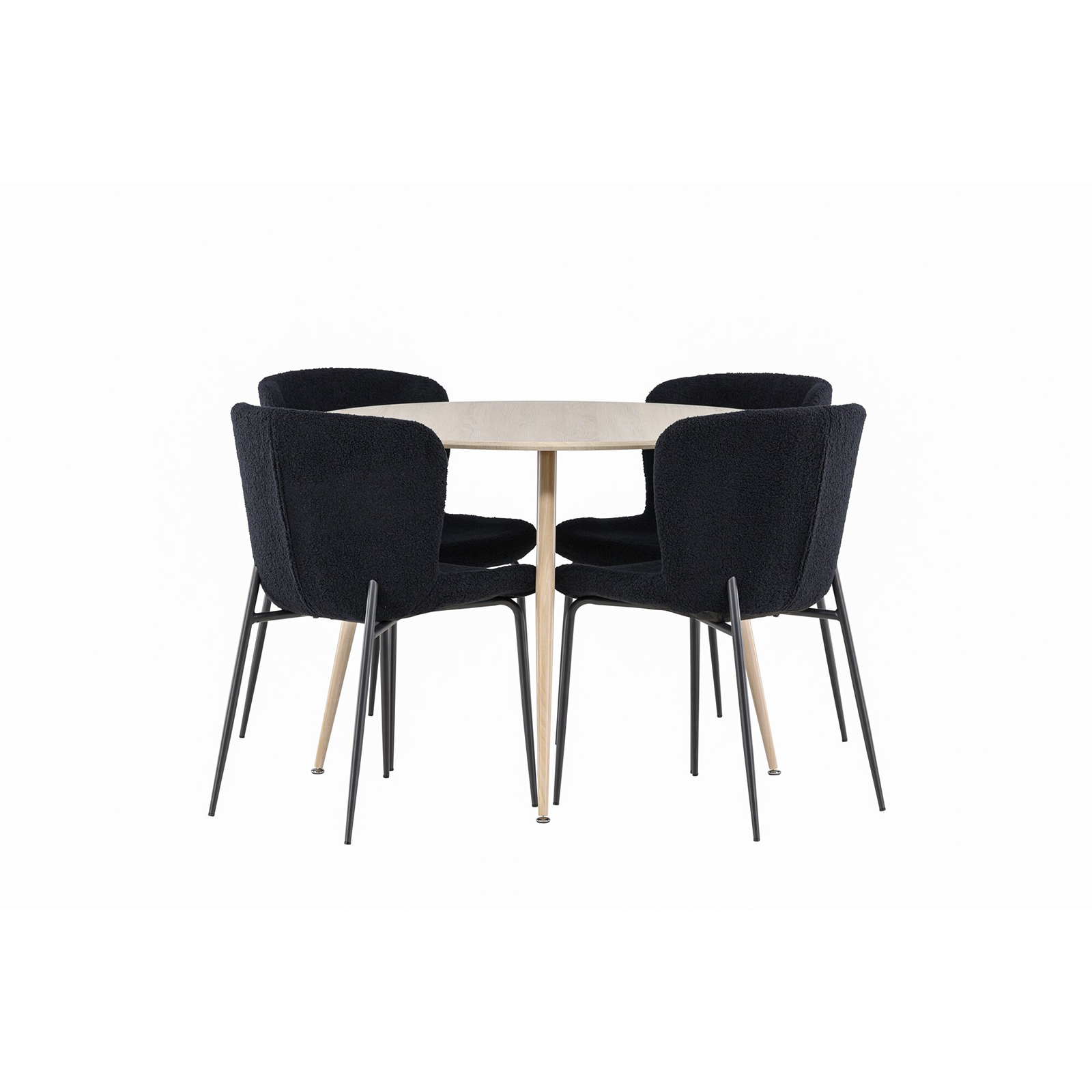 Spisegruppe Venture Home Plaza Ø100 med 4 stk Modesto Stoler