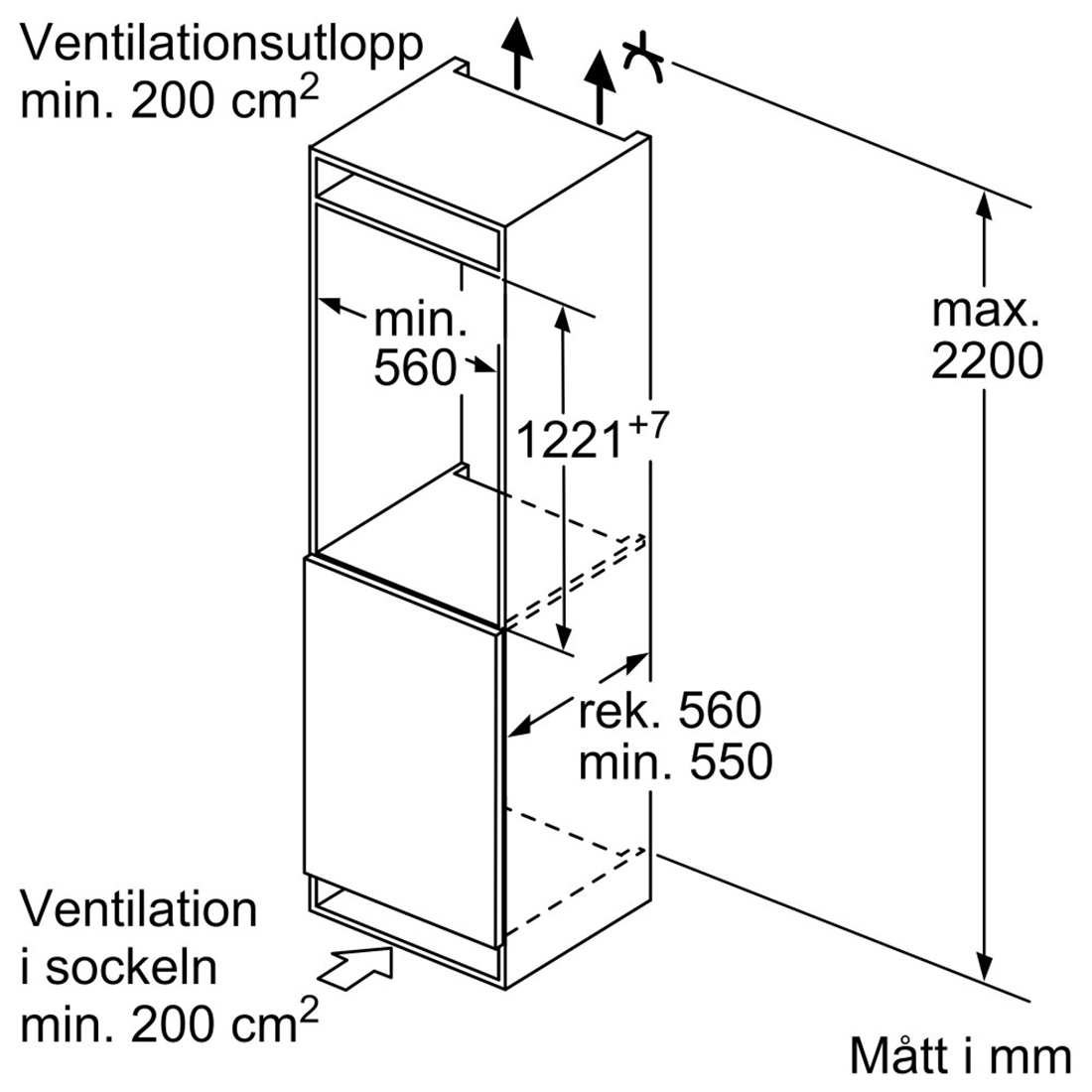 Helintegrert Kjøleskap Siemens iQ500 KI42LADD1 med fryseboks