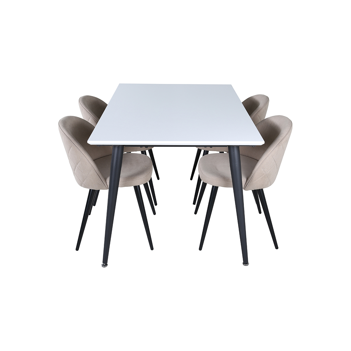 Spisegruppe Venture Home Jolie med 4 Valentina Stitcthes Stoler Polyesterlinen