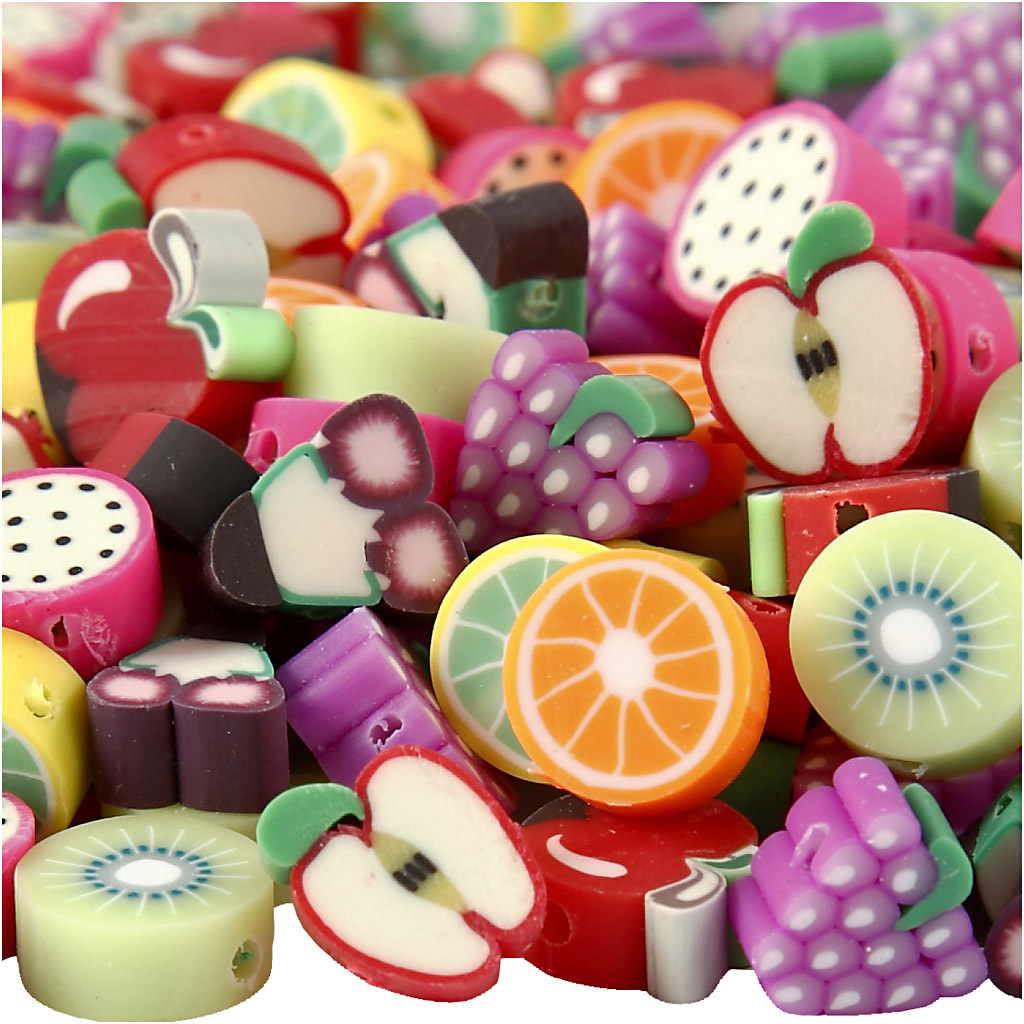 Figurperler Creativ Company Frukt D 10 mm Hullstr 1,5 mm 200 Ass/1 Pk