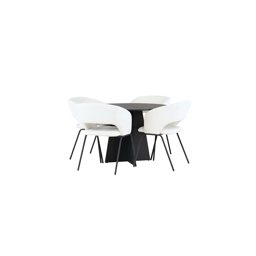 Spisegruppe Venture Home Bootcut Ø110 cm med 4 stk Day Stoler